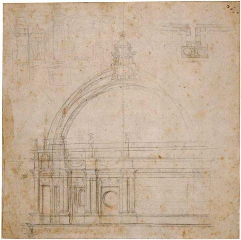 "Sez. IX Regola e libertà: Roma" Michelangelo: Studio per alzato di San Pietro, 1548-1551