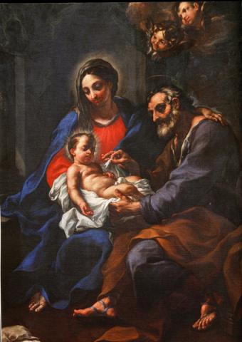 Giuseppe Ghezzi, Sacra Famiglia olio su tela, Ascoli Piceno, Chiesa di Sant'Angelo Magno in deposito presso il Forte Malatesta