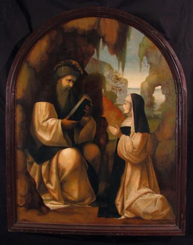 Giovan Antonio Bazzi detto il Sodoma, San Benedetto e monaca in preghiera, pittura olio su tavola sec. XVI, Museo Nazionale San Matteo di Pisa