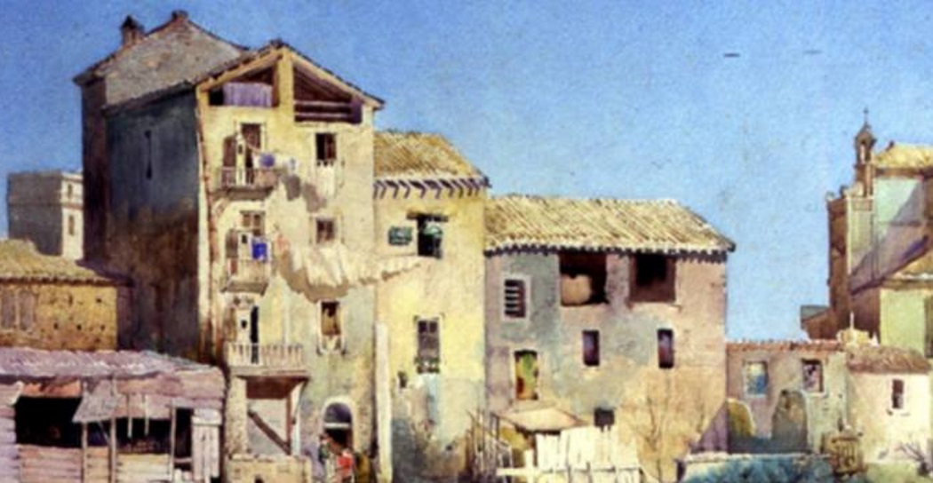 Dall'Isola Tiberina – Accesso dal Tevere ed avanzi della fortezza dei Pierleoni - Particolare Dall'Isola Tiberina – Accesso dal Tevere ed avanzi della fortezza dei Pierleoni - Particolare