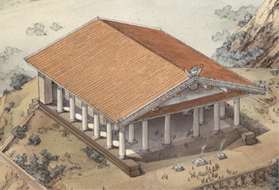 Reconstrucción gráfica del templo de Giove Capitolino