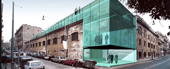Rendering del progetto - Esterno del museo