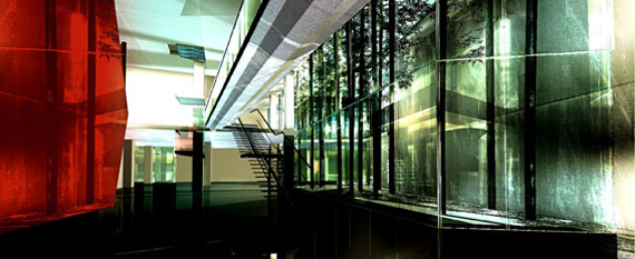 Rendering del progetto - Interno del museo