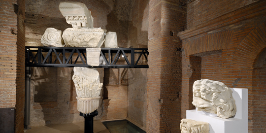 Sezione Foro di Augusto: ricomposizione dell'ordine portico del Foro