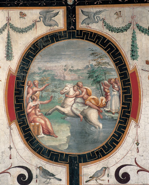 Sala delle Aquile - Affresco, Clelia che attraversa il Tevere