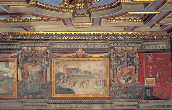 Sala delle Oche - Affresco con veduta di Piazza del Campidoglio