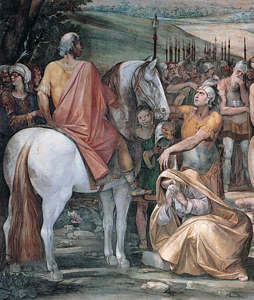 Sala Orazi e Curiazi - Affresco, particolare