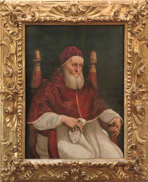 "Sezione I - Ritratto di un genio" Raffaello Sanzio e bottega: Ritratto di Giulio II, 1512 circa 