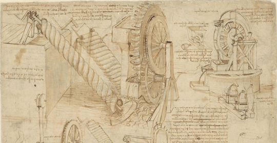 Leonardo, Vite d’Archimede e ruote d’acqua Veneranda Biblioteca Ambrosiana, CA f. 26 verso