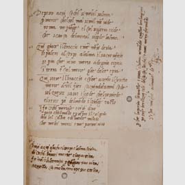 Michelangelo Buonarroti, quattro epitaffi in onore di Cecchino Bracci inviati a Luigi del Riccio 1544, Firenze, Archivio Buonarroti 