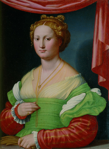 Innocenzo Francucci da Imola (Imola c. 1490 – Bologna c. 1550) Ritratto di gentildonna (Vannozza Cattanei?) - olio su tela, cm 78 x 58 - Roma, Galleria Borghese, inv. 416