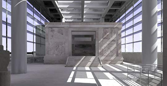 Rendering del progetto di Richard Meier