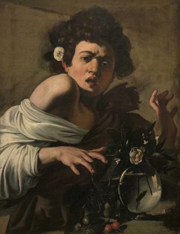 Michelangelo Merisi detto il Caravaggio - Ragazzo morso da un ramarro 1597 circa. Olio su tela, 65,8 x 52,3 cm Firenze, Fondazione di Studi di Storia dell'Arte Roberto Longhi