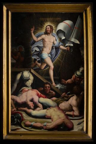 dipinto della Resurrezione di Cristo di Giorgio Vasari e Raffaello del Colle, detto Raffaellino