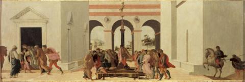 ilippino Lippi, Storia di Lucrezia, 1475 - 1480 ca., olio su tavola, 42 x 126, Firenze, Gallerie degli Uffizi, inv. 1912 n. 388, © Gabinetto Fotografico delle Gallerie degli Uffizi