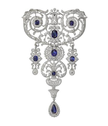 Spilla Stomacher Cartier Parigi, eseguita su ordinazione, 1907