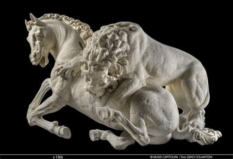 LEONE CHE ATTACCA UN CAVALLO Marmo pentelico, con restauri in marmo lunense Roma, Musei Capitolini