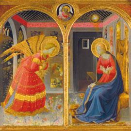 B. Angelico, Annunciazione (e Storie della Vergine nella predella), 1432 c., S. Giovanni Valdarno, Museo della Basilica di S. Maria delle Grazie, cm 195x158, tempera su tavola