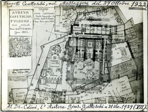 Pianta Tempio Giove Gatteschi Archivio Storico disegni - Centrale Montemartini