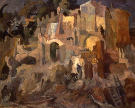 Demolizioni/Autoritratto Afro Basaldella , 1939, Olio su tela - Galleria d’ Arte Moderna di Roma