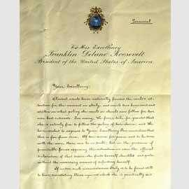 Lettera di Pio XII al Presidente Roosevelt