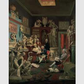 Ritratto di Charles Towneley nella sua biblioteca tra le antichità della propria collezione, 1781 - 1783. Johann Zoffany. Olio su tela, cm 127 x 99,06. Townley Hall Art Gallery and Museum - Burneley - Gran Bretagna 