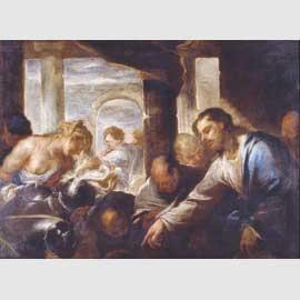 Luca Giordano (Napoli 1634-1705) - Cristo e l’Adultera, olio su tela - Reggio Calabria, Pinacoteca Civica